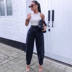 Zara Balloon Jeans, black, size 4